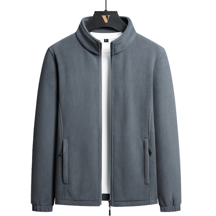 Men's fleece jacket with high collar and practical pockets Lisslune