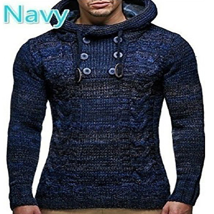 Men's hoodie with textured knit pattern Lisslune