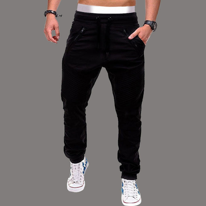 Men's stylish joggers with zippered pockets and elastic waistband Lisslune