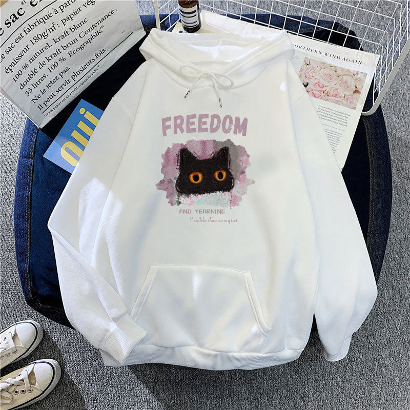 Women's hoodie with creative cat design Lisslune