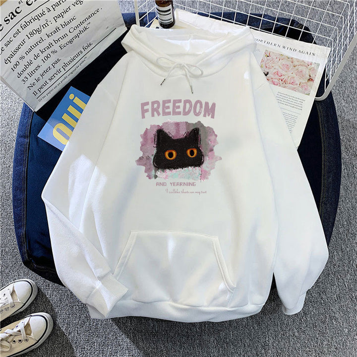 Women's hoodie with creative cat design Lisslune