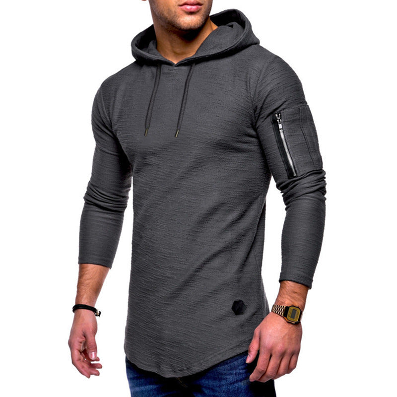 Men's hooded sweatshirt with asymmetric cut and zip pocket Lisslune