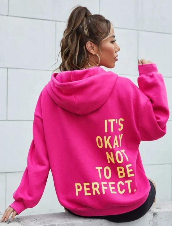 Women’s hoodie with motivational lettering and cozy lining Lisslune