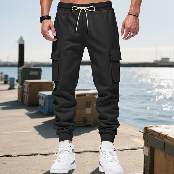 Men's cargo joggers with elastic waistband and practical side pockets Lisslune 1760051045