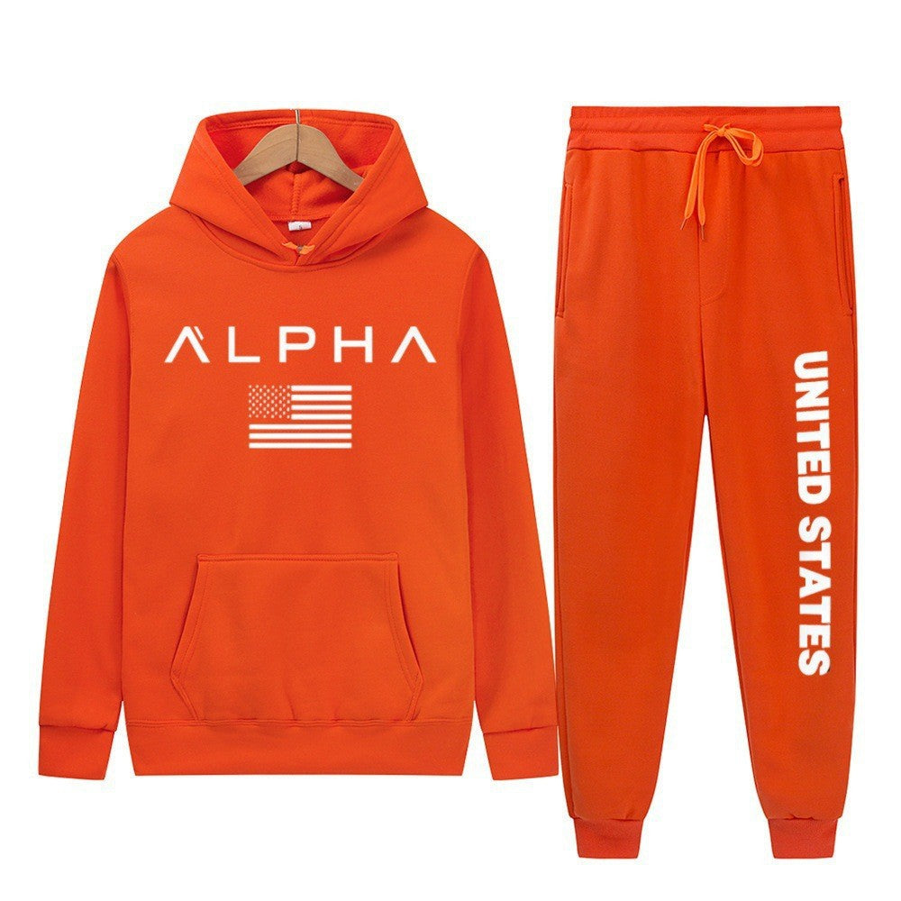 Women's hoodie and jogging pants set with creative front print and sporty cut Lisslune