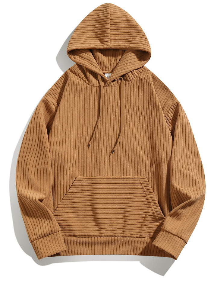 Men's cozy hoodie with ribbed texture and practical kangaroo pocket Lisslune