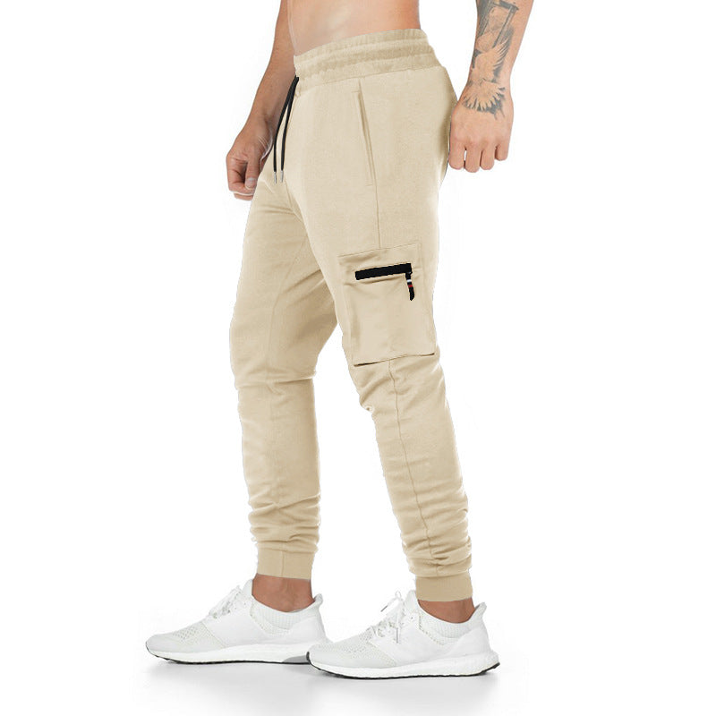 Men's sporty cargo pants with side zip pockets and elastic waistband Lisslune