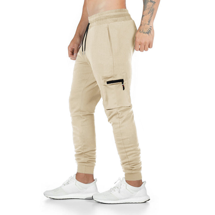 Men's sporty cargo pants with side zip pockets and elastic waistband Lisslune