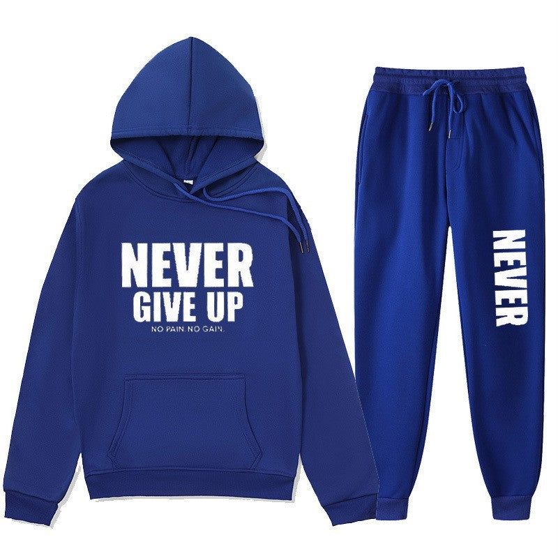 Women's training pullover and jogging pants in motif set with motivating print Lisslune