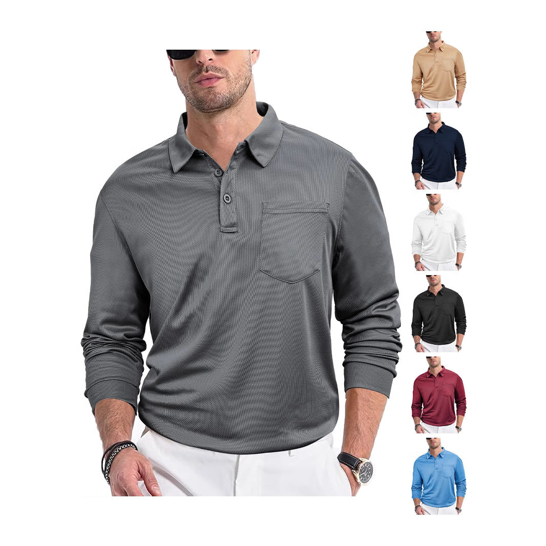 Men's polo shirt with modern structured design and practical chest pocket Lisslune