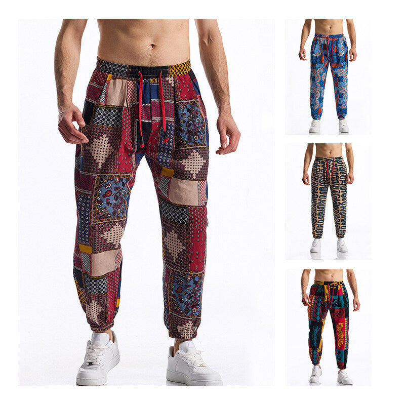 Men's joggers with modern patchwork design Lisslune