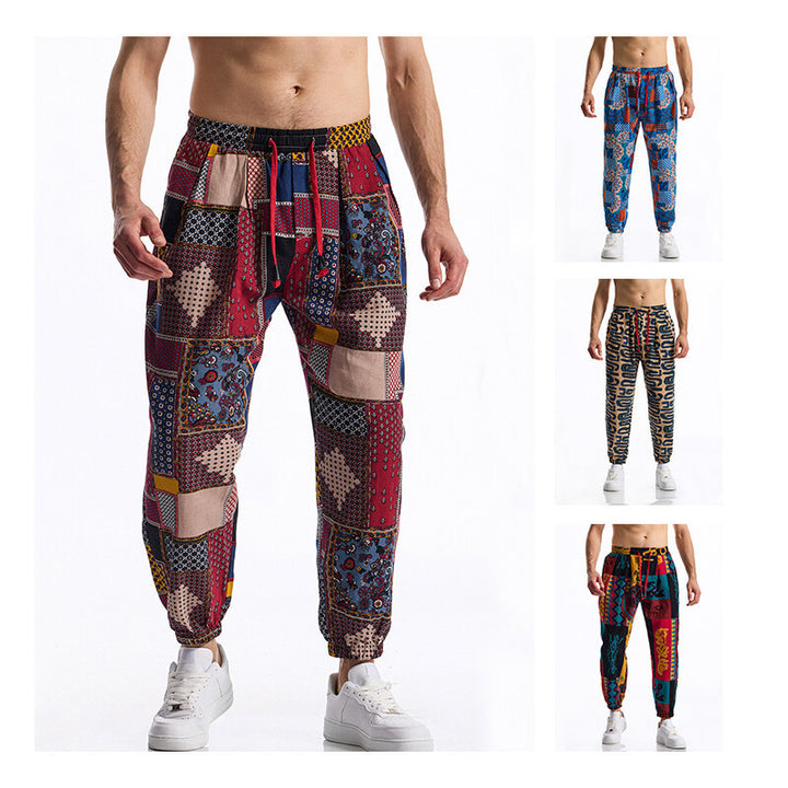 Men's joggers with modern patchwork design Lisslune