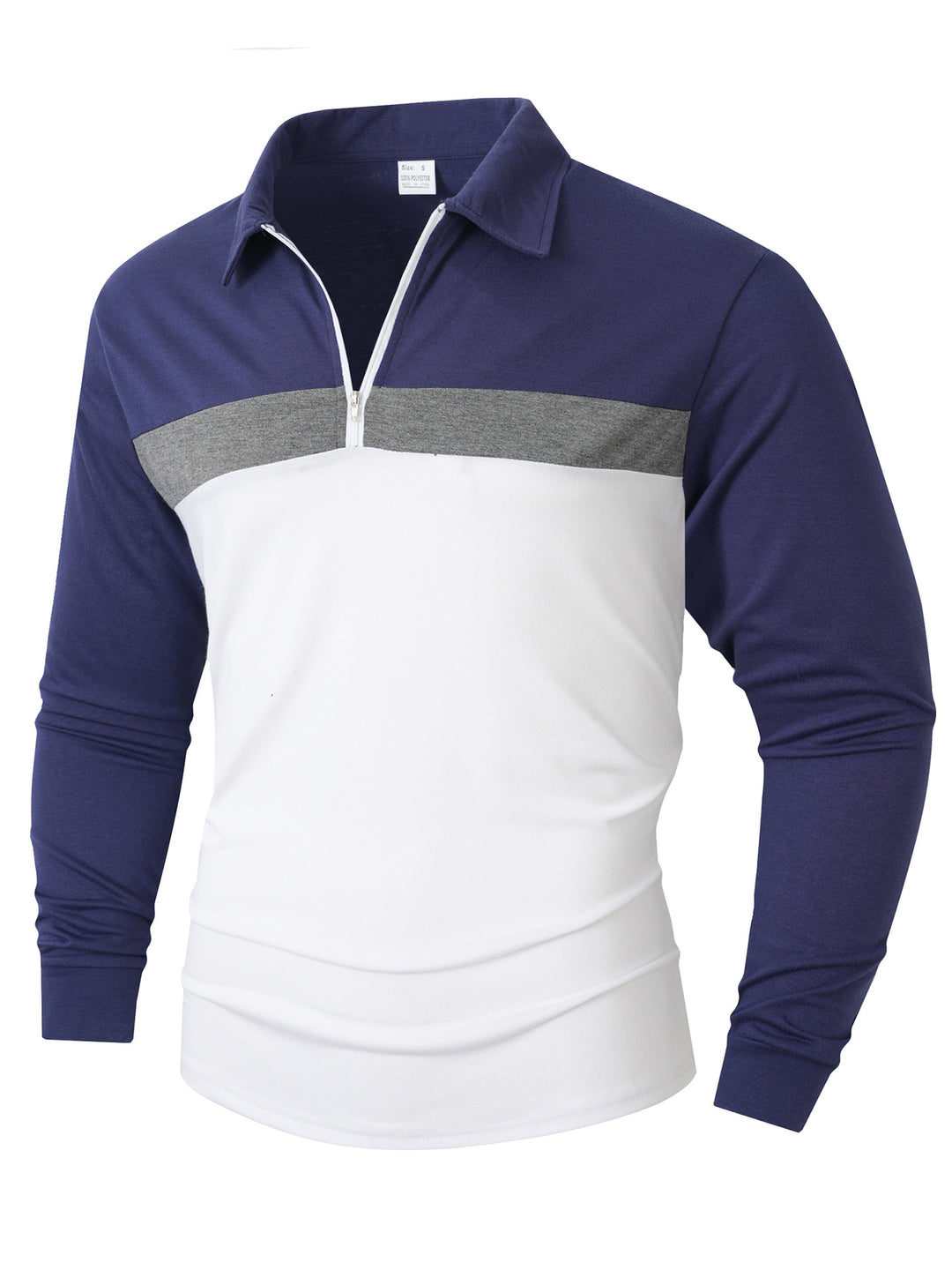 Men's Sporty Long Sleeve Shirt with Zipper Lisslune
