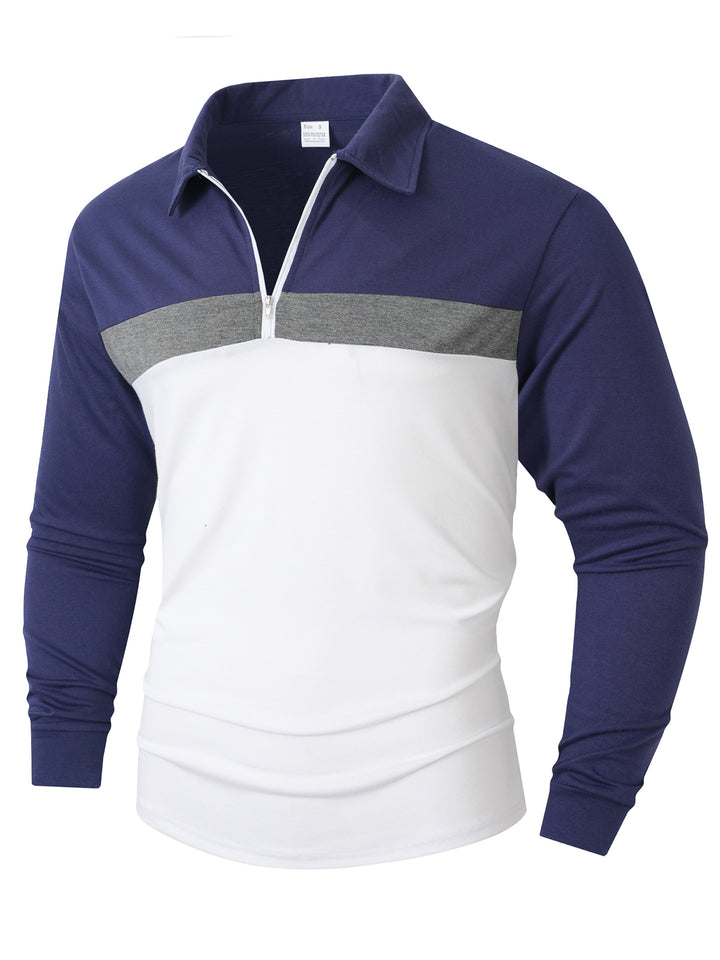 Men's Sporty Long Sleeve Shirt with Zipper Lisslune
