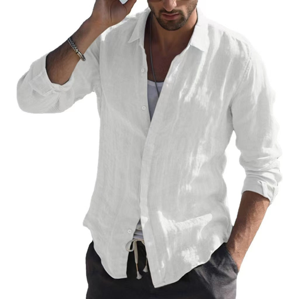 Men's casual linen shirt with a casual cut and breathable texture Lisslune