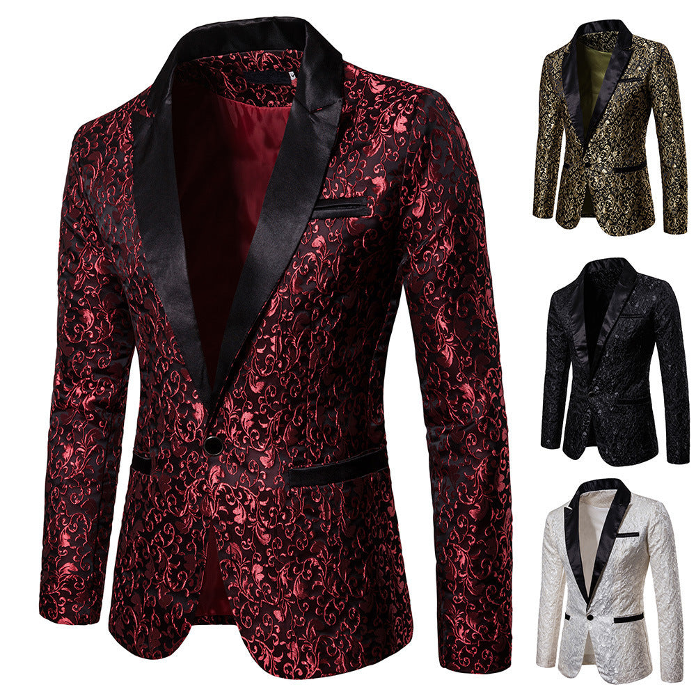 Men's luxurious tuxedo jacket with intricate pattern Lisslune