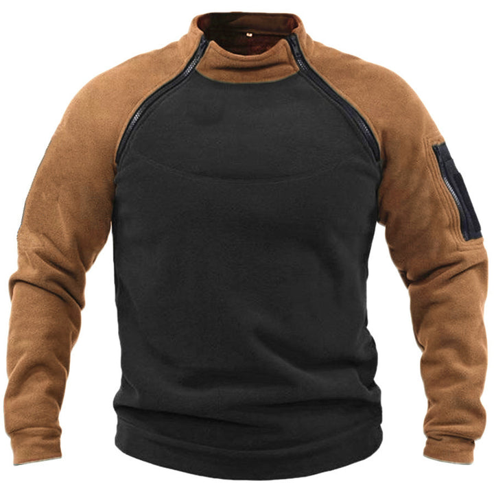 Men's functional fleece pullover with high collar Lisslune