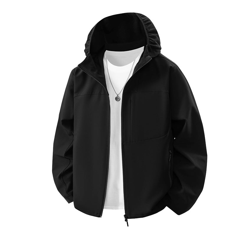 Men's lightweight outdoor jacket with adjustable hood and practical pockets Lisslune