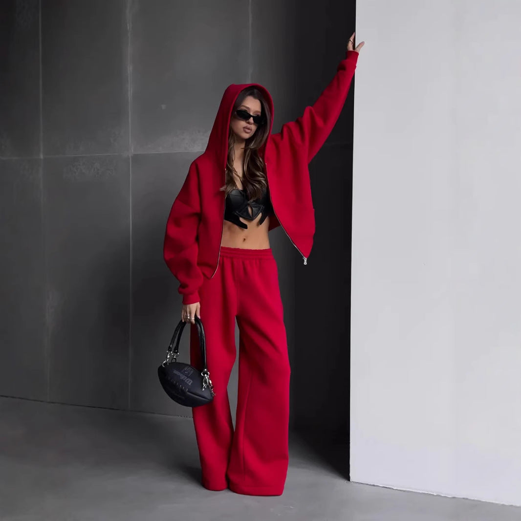 Women Relaxed-Fit Hoodie and Jogging Pants Set Lisslune