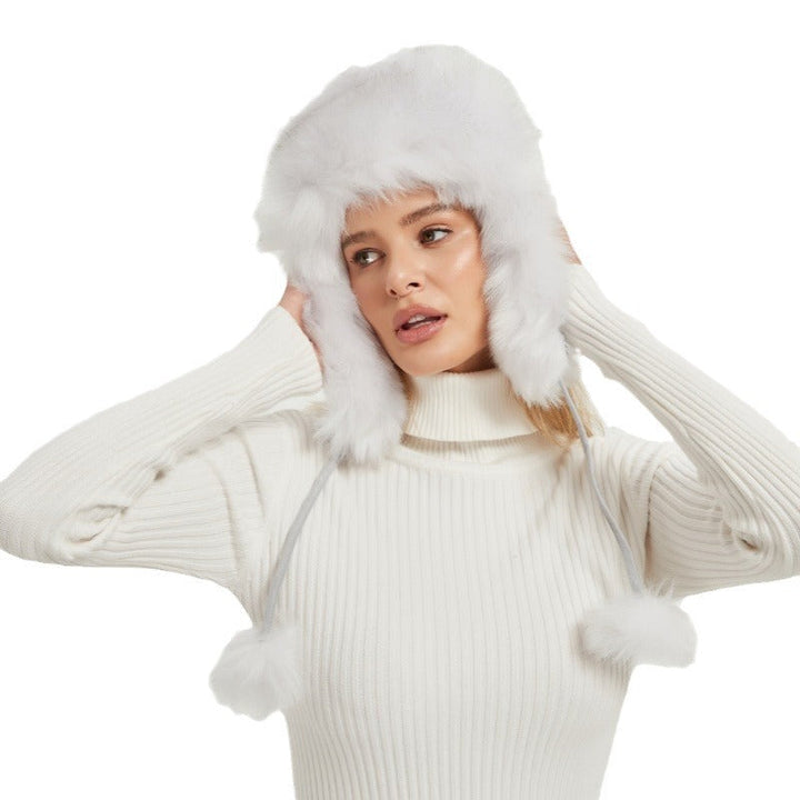 Lisslune | Women’s Chunky Synthetic Fur Winter Hat with Animal Ears