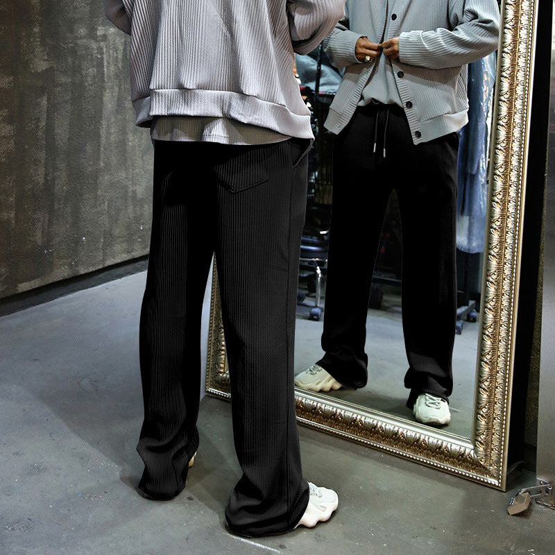 Men's leisure pants with textured design Lisslune