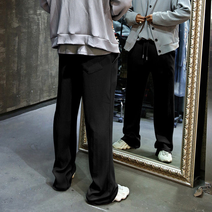 Men's leisure pants with textured design Lisslune