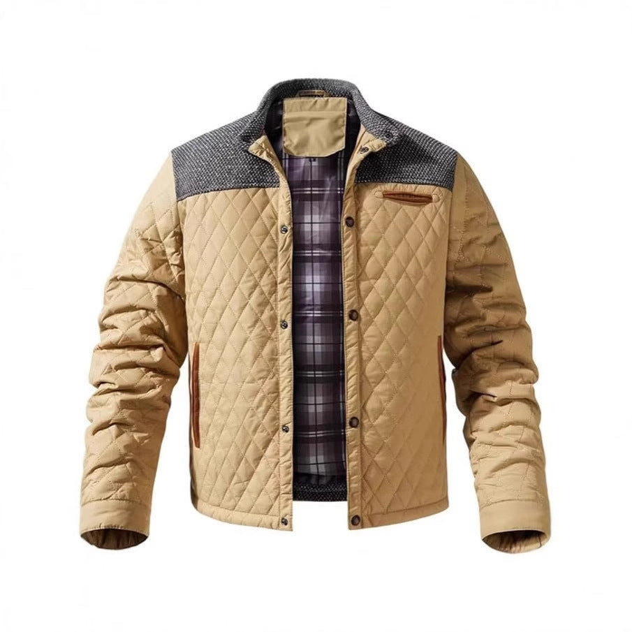 Men's Quilted Transitional Jacket with Fashionable Collar Lisslune