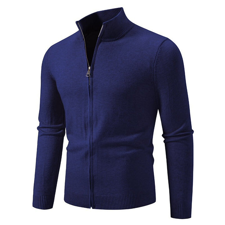 Men's cardigan with high collar and practical zipper Lisslune