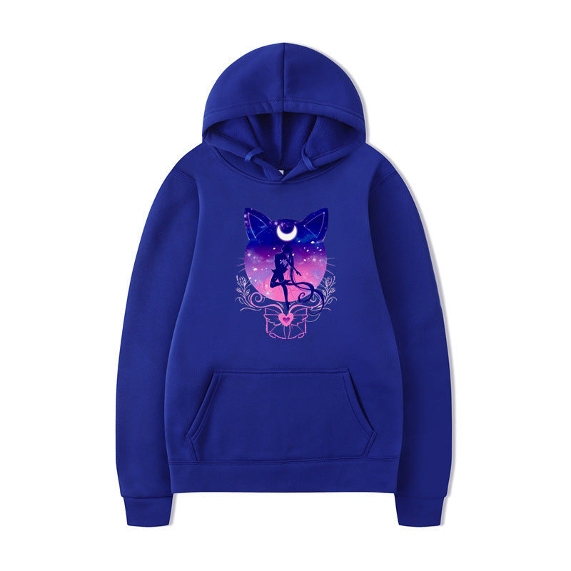 Women's hoodie with artistic cat design and comfortable fit Lisslune