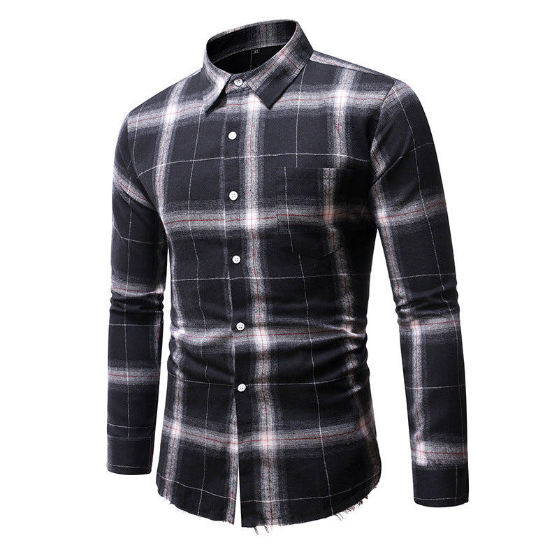 Men's Stylish Checkered Long Sleeve Shirt made of Soft Cotton Lisslune