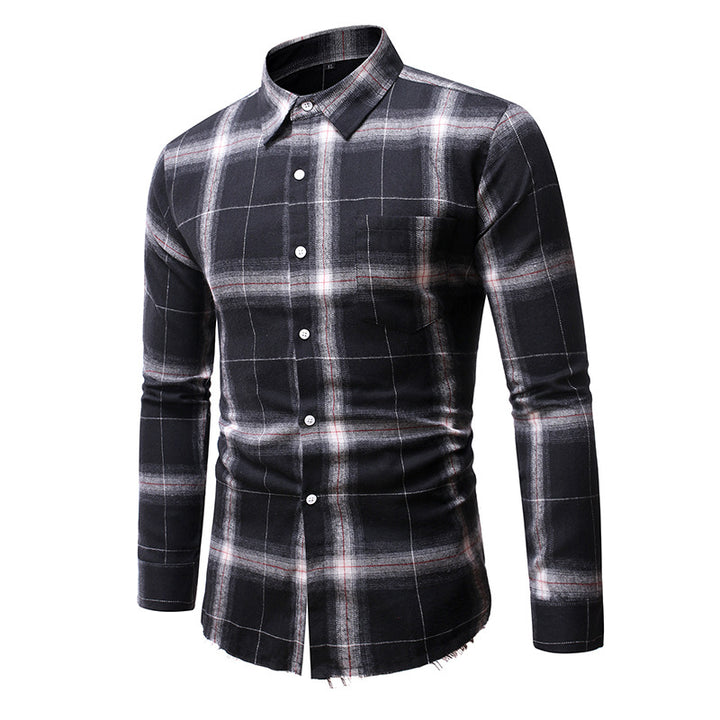 Men's Stylish Checkered Long Sleeve Shirt made of Soft Cotton Lisslune