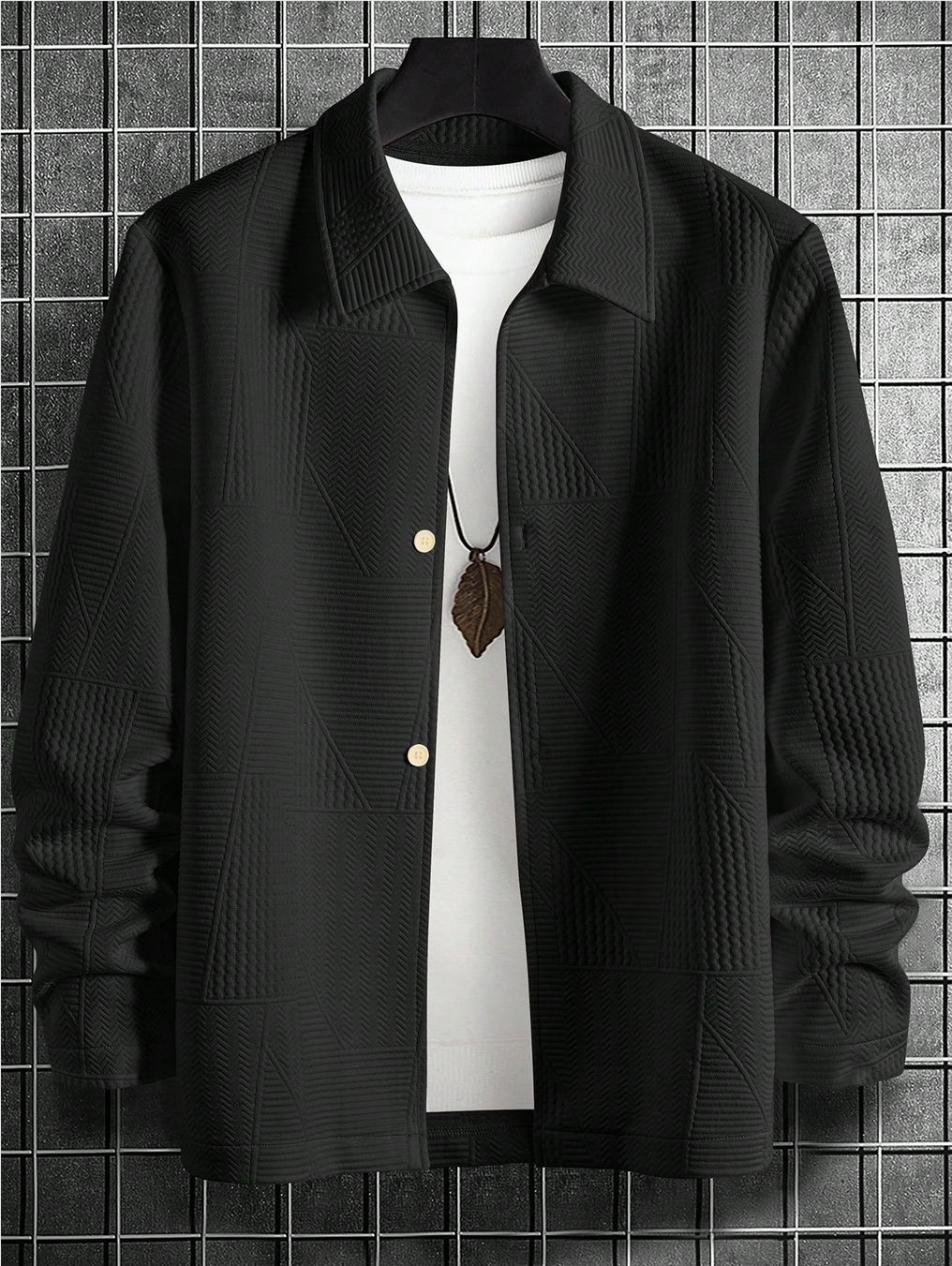 Men's Casual Cardigan with Textured Design Lisslune