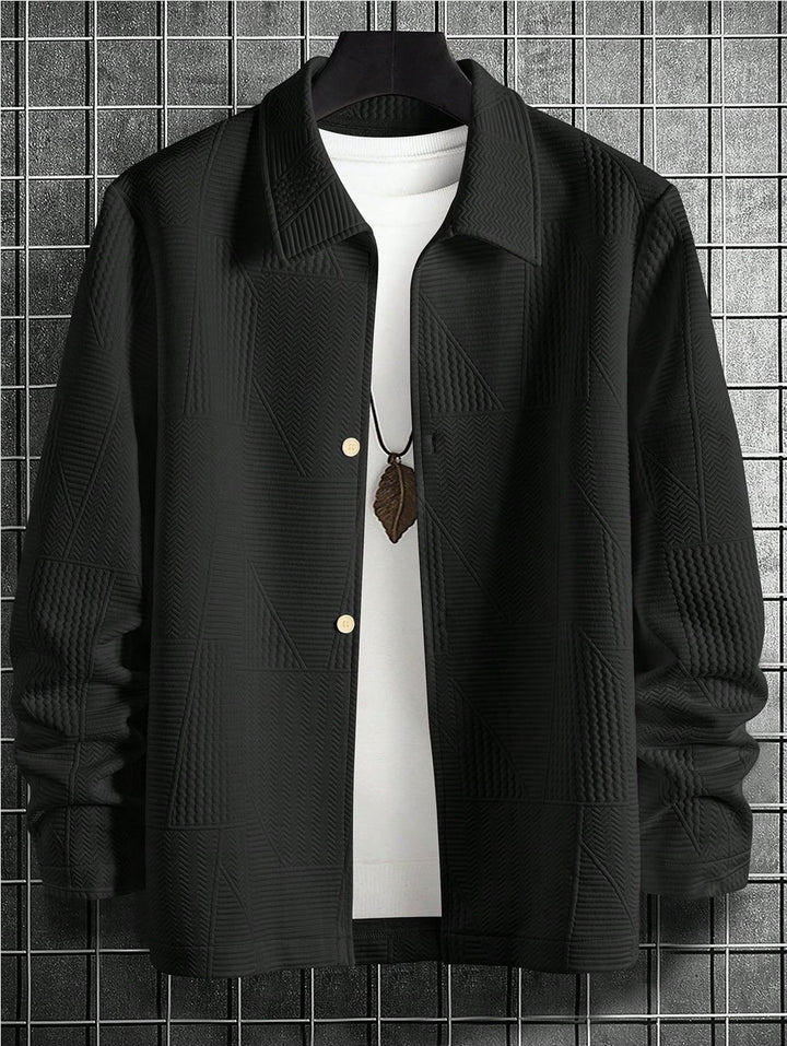 Men's Casual Cardigan with Textured Design Lisslune