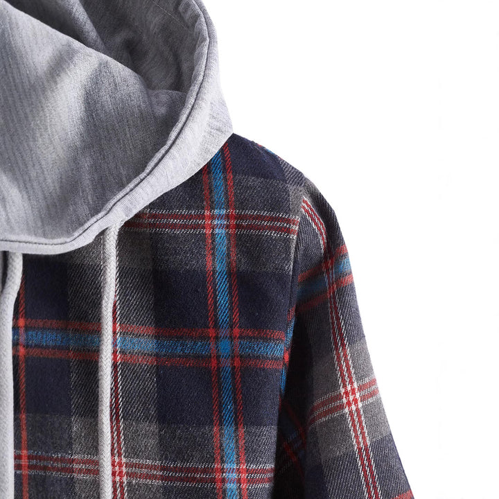 Men's flannel shirt with detachable hood Lisslune