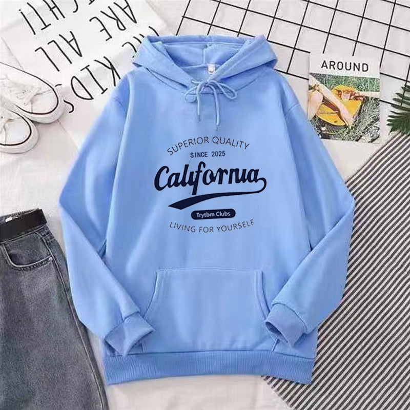 Women's casual hoodie with creative lettering Lisslune