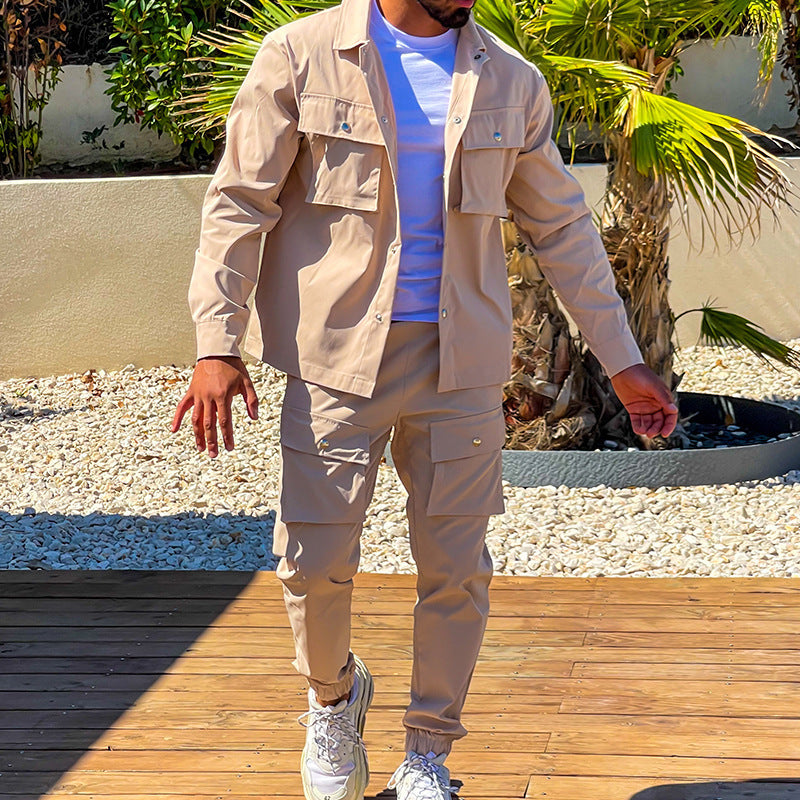Men's cargo set with practical pockets and modern design Lisslune