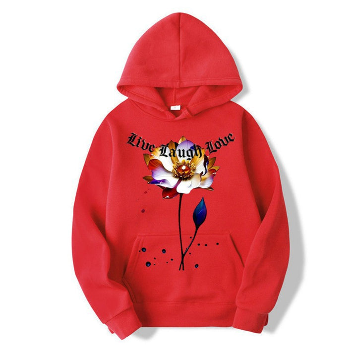 Women's Hoodie with Floral Artist Print Lisslune
