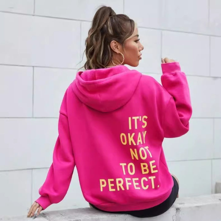 Women’s hoodie with motivational lettering and cozy lining Lisslune