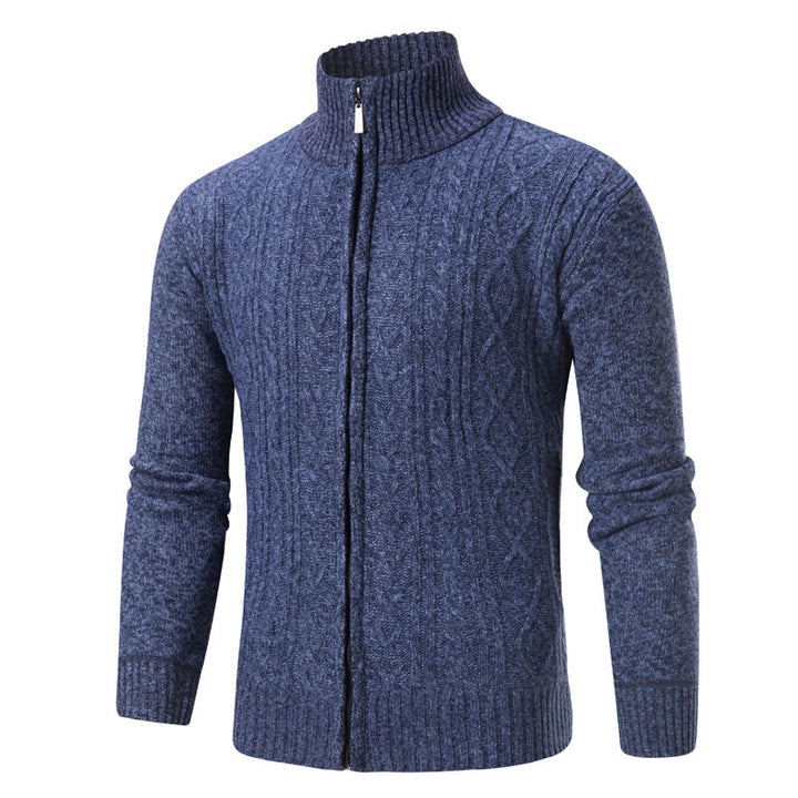 Men's stylish knit sweater with stand-up collar Lisslune