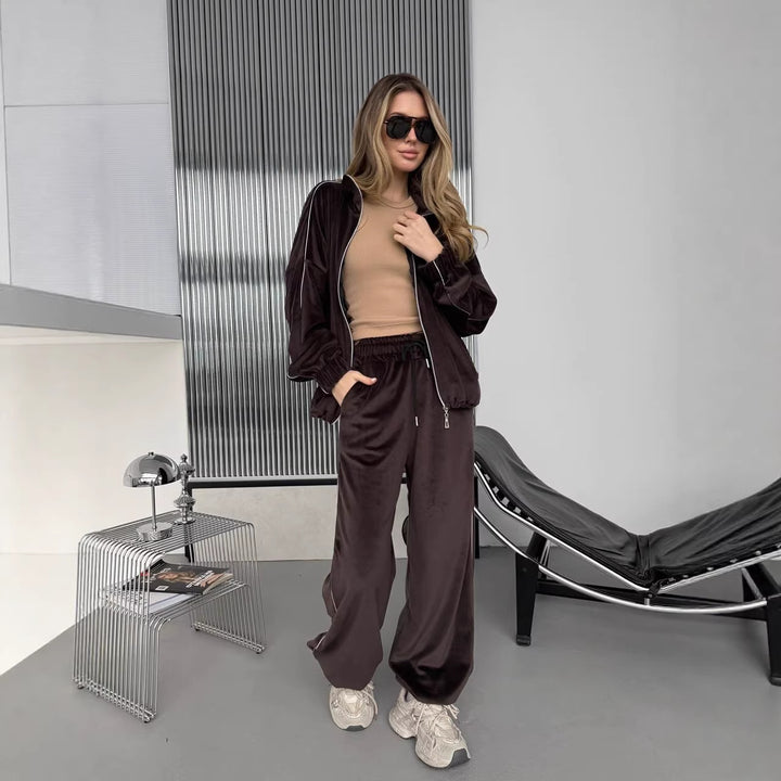 Women Sporty Satin Tracksuit Chic & Stylish