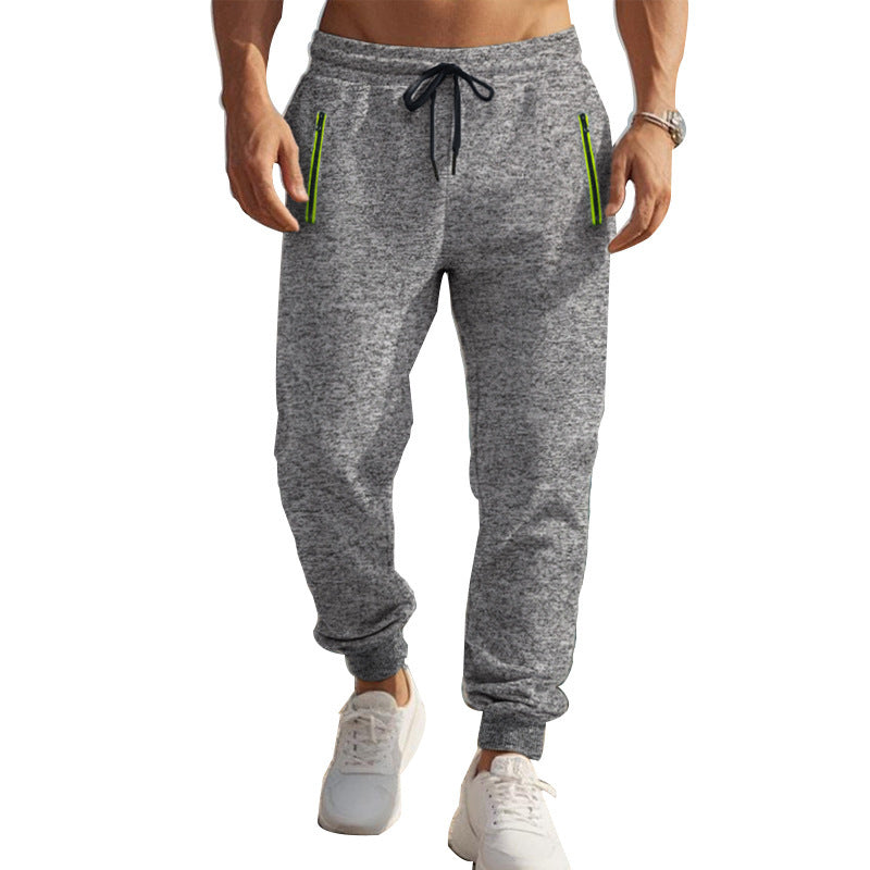 Men's sporty jogging pants with practical zipper and elastic waistband Lisslune