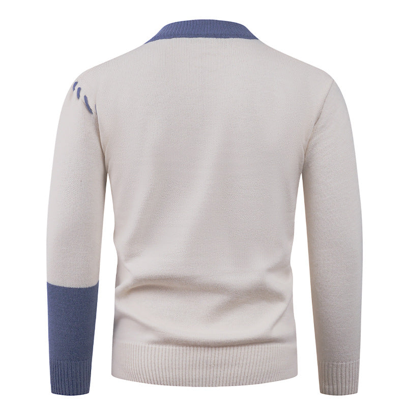 Men's fashionable knitted sweater with asymmetric cable pattern Lisslune