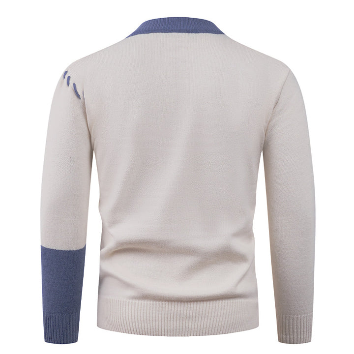 Men's fashionable knitted sweater with asymmetric cable pattern Lisslune