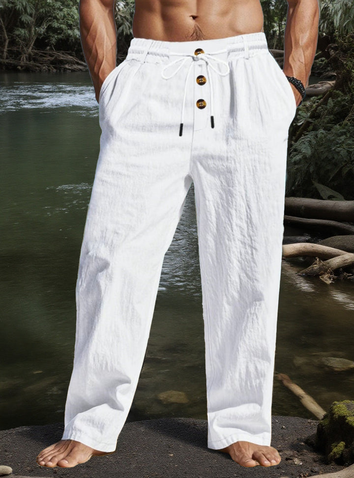 Men's Casual Linen Pants with A Loose Fit and Practical Drawstring Lisslune