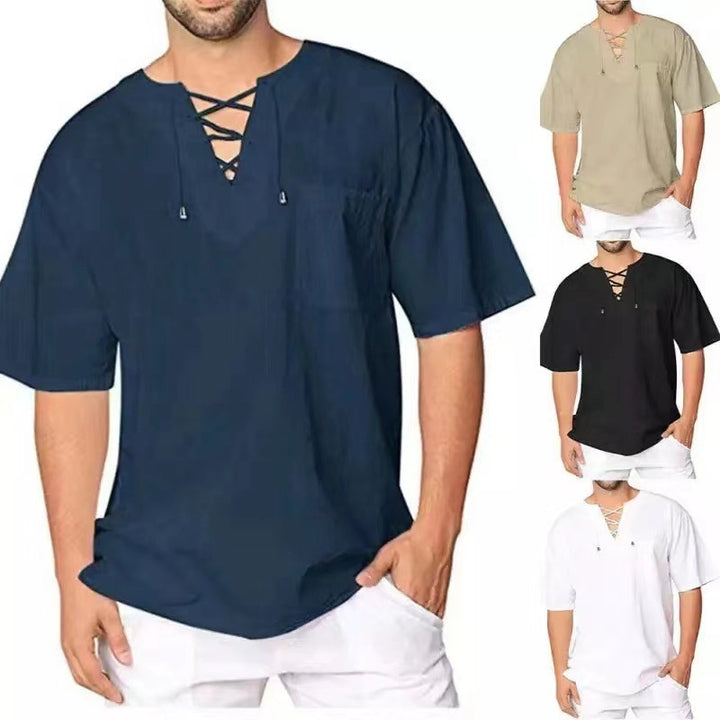 Men's lightweight top with modern lacing design and practical chest pocket Lisslune