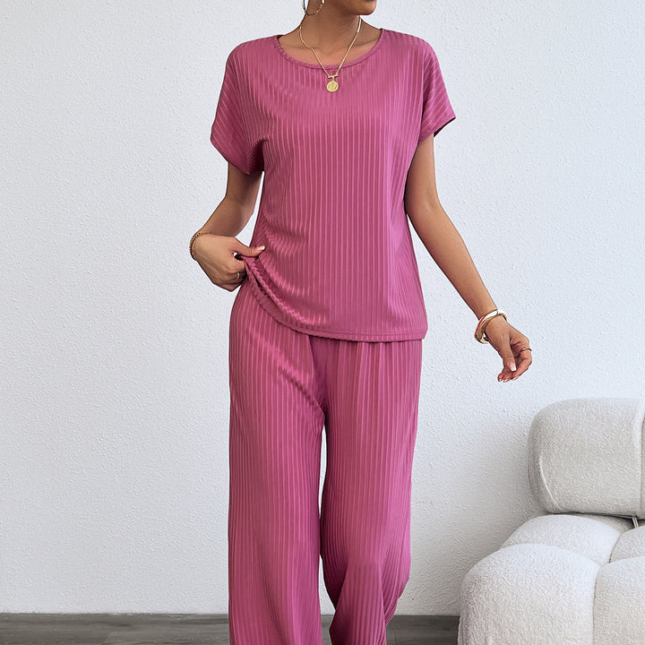 Women's Elegant Lounge Set with Fine Stripes and Relaxed Fit