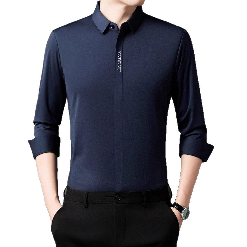 Men's Long Sleeve Shirt with Elegant Satin Finish Lisslune