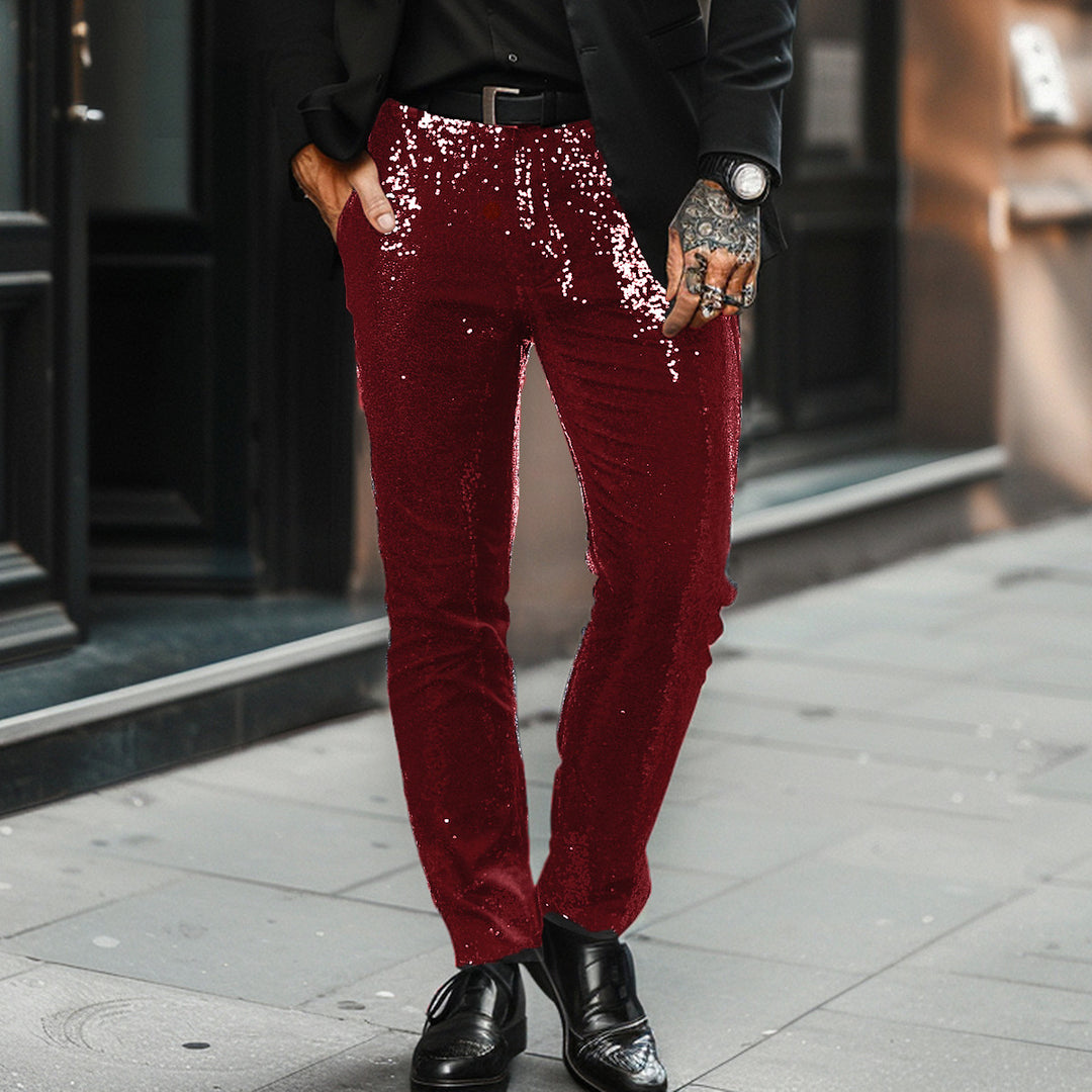 Men's Glittery Suit Pants Lisslune