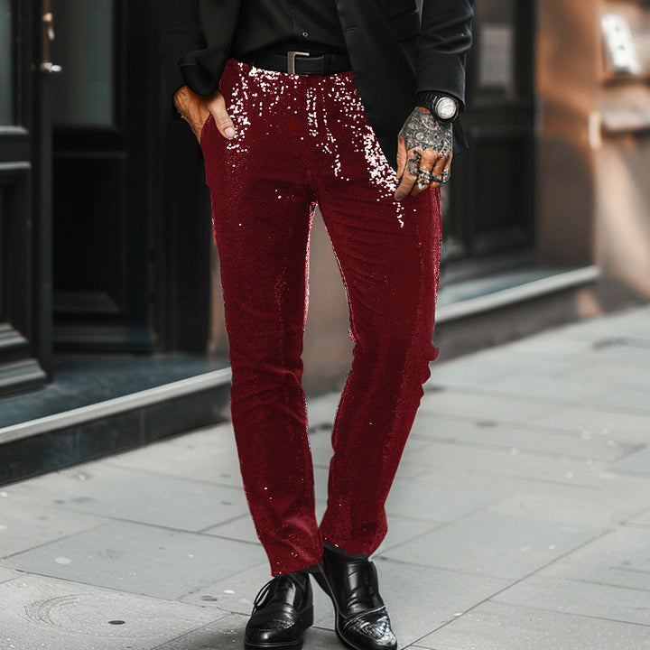 Men's Glittery Suit Pants Lisslune