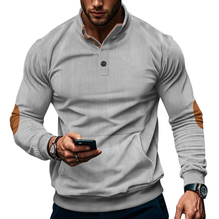 Men's sporty sweater with practical button closure and comfortable fit Lisslune